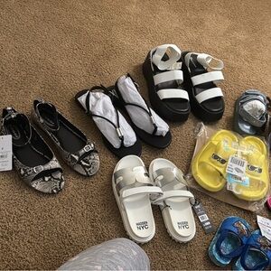 Kids Silver Slide Sandals